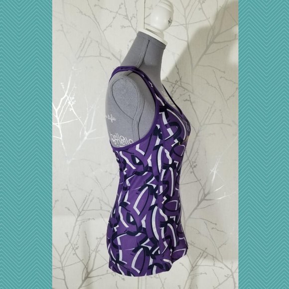 Nike Dri-Fit Livestrong Purple Printed Cutout Tank - Picture 3 of 5
